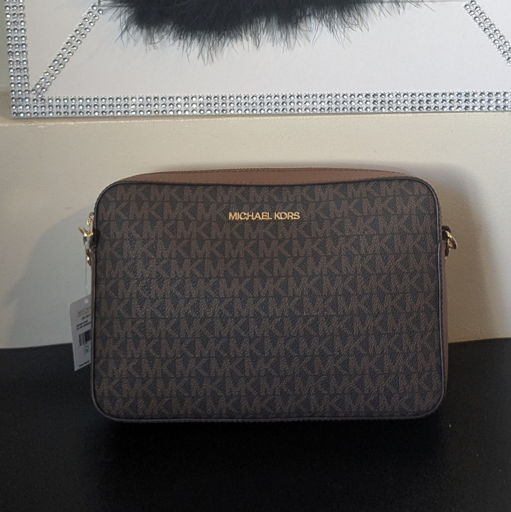 Michael Kors NWT Jet Set Brown Crossbody Purse Bag - Picture 8 of 8